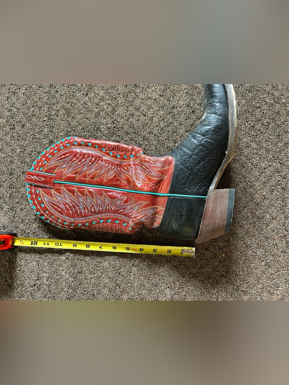 Ariat Women's Black & Red Western Boots with Turquoise Accents - Picture 7 of 9